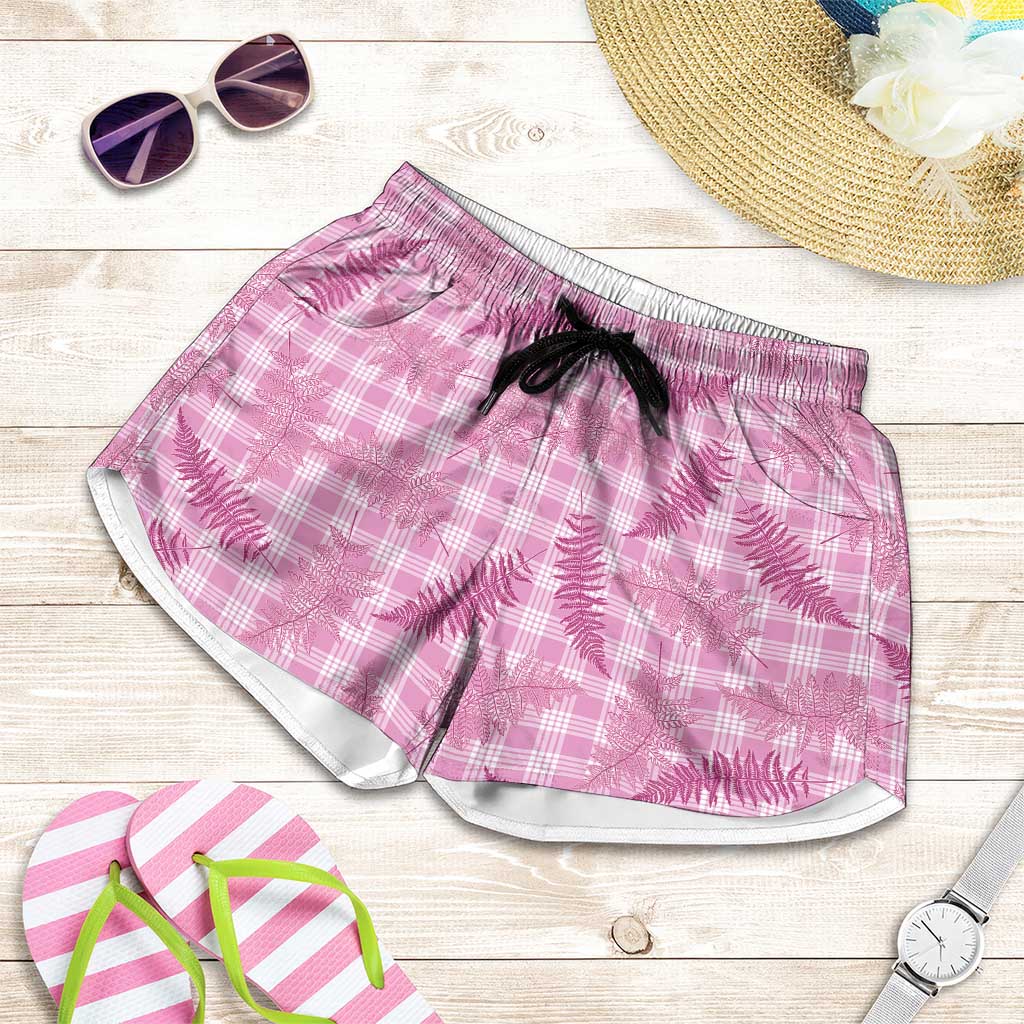 Purple Palaka Hawaii Palapalai Shorts for Women Hawaiian Fern
