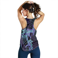 Purple Paradise Hawaii Women Racerback Tank Hammerhead Shark Tattoo Curve Polynesian - Polynesian Pride