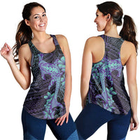 Purple Paradise Hawaii Women Racerback Tank Hammerhead Shark Tattoo Curve Polynesian - Polynesian Pride