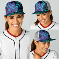 Purple Paradise Polynesian Baseball Net Cap Hawaiian Tribal Hammerhead Shark - Polynesian Pride