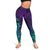 Purple Paradise Polynesian Leggings Hawaiian Tribal Hammerhead Shark LT14