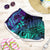 Purple Paradise Polynesian Shorts for Women Hawaiian Tribal Hammerhead Shark