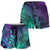 Purple Paradise Polynesian Shorts for Women Hawaiian Tribal Hammerhead Shark