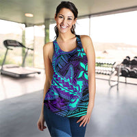 Purple Paradise Polynesian Women Racerback Tank Hawaiian Tribal Hammerhead Shark LT14