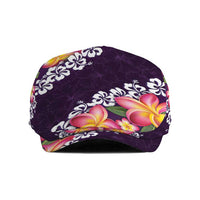 Purple Polynesia Jeff Hat Plumeria With Hibiscus Pattern Tropical Vibes - Polynesian Pride