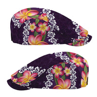 Purple Polynesia Jeff Hat Plumeria With Hibiscus Pattern Tropical Vibes - Polynesian Pride