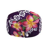 Purple Polynesia Jeff Hat Plumeria With Hibiscus Pattern Tropical Vibes - Polynesian Pride