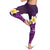 Purple Polynesia Leggings Plumeria Tropical Leaves With Galaxy Polynesian Art - Polynesian Pride