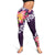 Purple Polynesia Leggings Plumeria With Hibiscus Pattern Tropical Vibes - Polynesian Pride