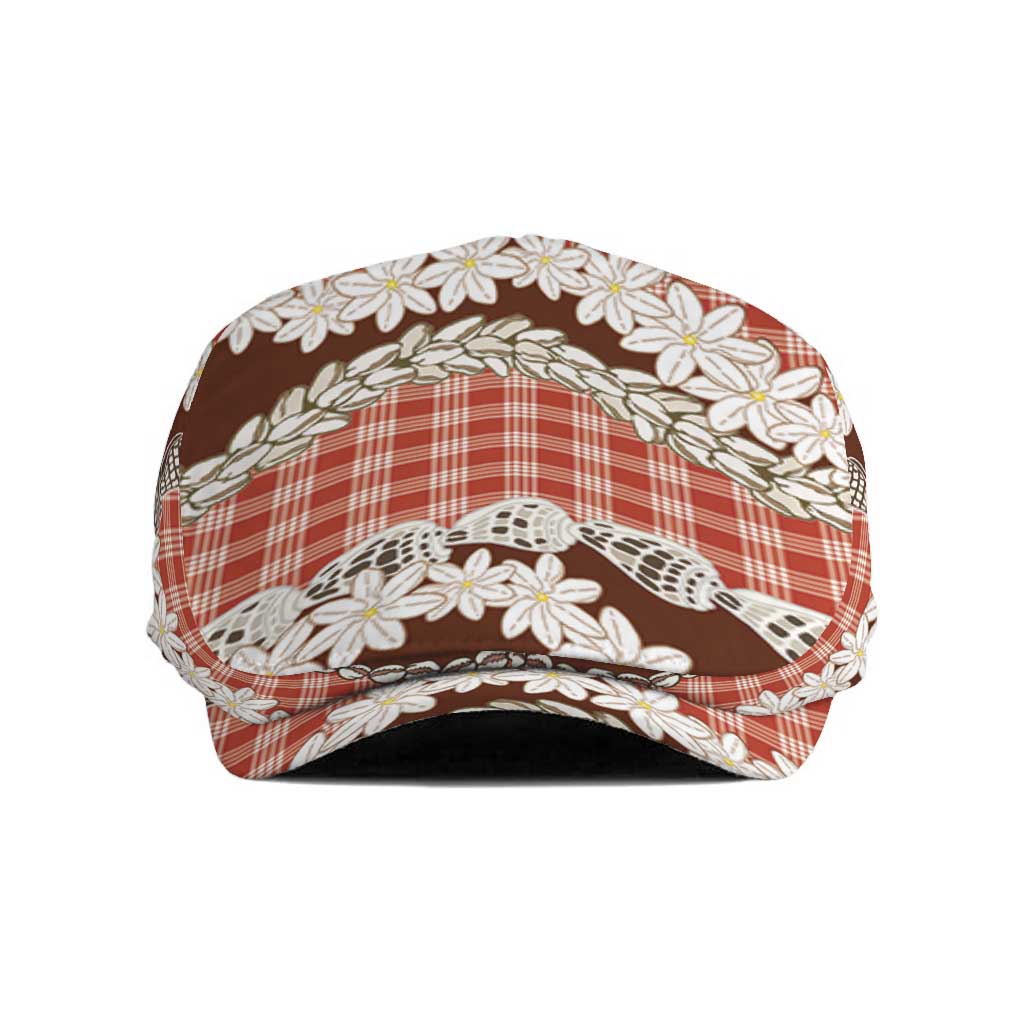 Red Hawaii Tiare and Shell Lei Jeff Hat Hawaiian Palaka Luxury Vibes - Polynesian Pride