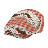 Red Hawaii Tiare and Shell Lei Jeff Hat Hawaiian Palaka Luxury Vibes - Polynesian Pride