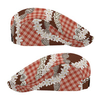 Red Hawaii Tiare and Shell Lei Jeff Hat Hawaiian Palaka Luxury Vibes - Polynesian Pride