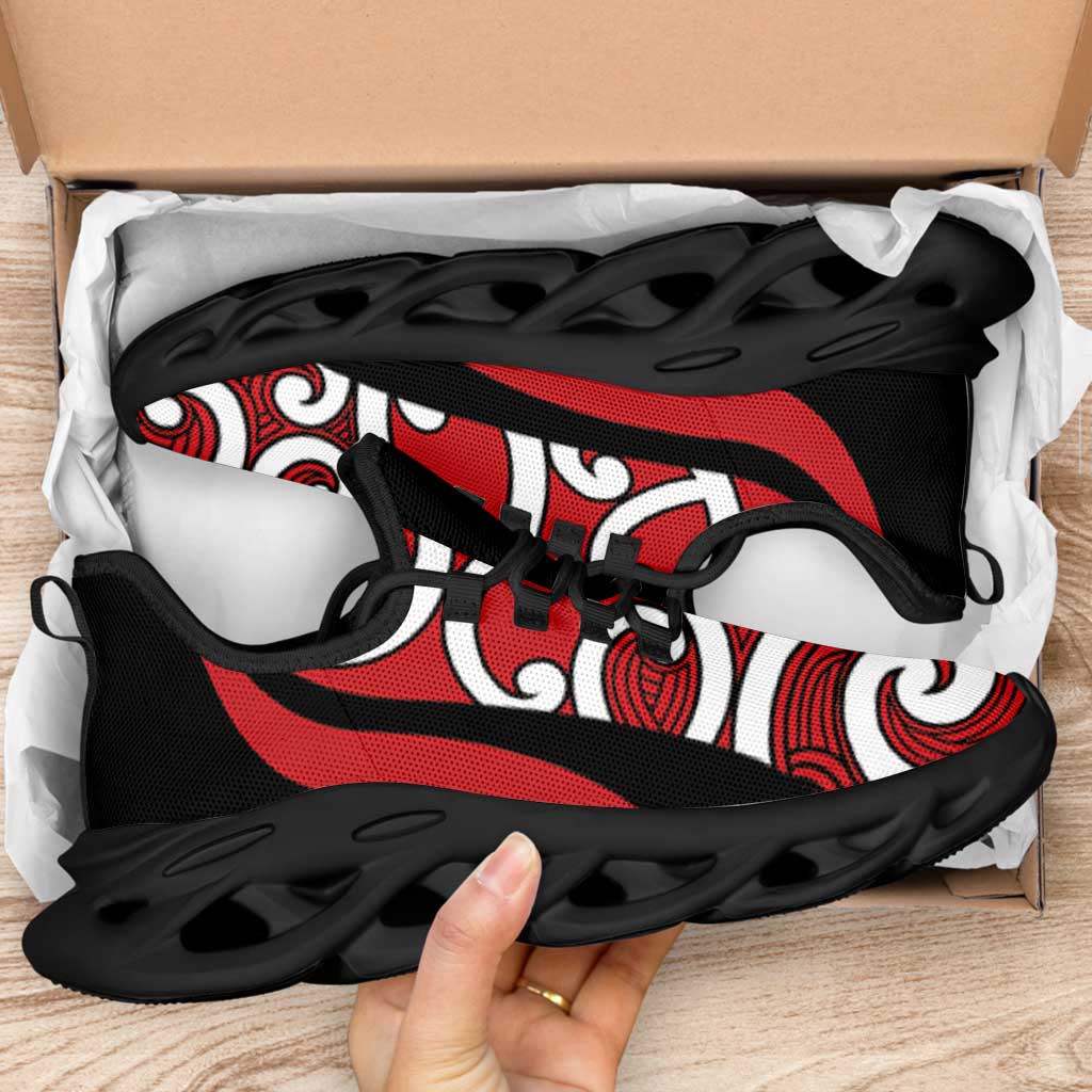 Red Maori Koru New Zealand Clunky Sneakers LT14 - Polynesian Pride