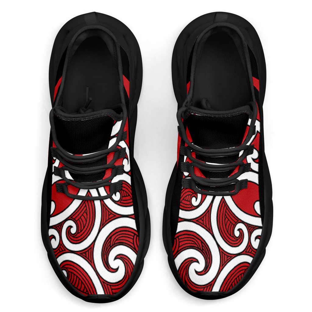 Red Maori Koru New Zealand Clunky Sneakers LT14 - Polynesian Pride