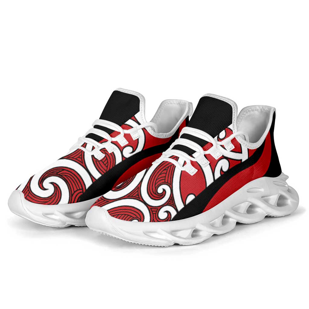 Red Maori Koru New Zealand Clunky Sneakers LT14 - Polynesian Pride