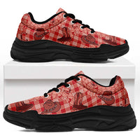 Red Palaka Hawaii Cowboy Chunky Sneakers Puakenikeni Lei Paniolo Papale Seamless Vibes - Polynesian Pride