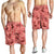Red Palaka Hawaii Cowboy Shorts for Men Puakenikeni Lei Paniolo Papale Seamless Vibes - Polynesian Pride