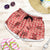 Red Palaka Hawaii Cowboy Shorts for Women Puakenikeni Lei Paniolo Papale Seamless Vibes - Polynesian Pride