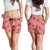 Red Palaka Hawaii Cowboy Shorts for Women Puakenikeni Lei Paniolo Papale Seamless Vibes - Polynesian Pride