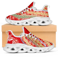 Red Palaka Hawaii Leis Clunky Sneakers Hawaiian-plaid Elegant Tropical Vibes