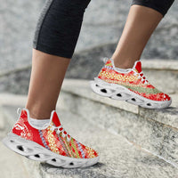 Red Palaka Hawaii Leis Clunky Sneakers Hawaiian-plaid Elegant Tropical Vibes