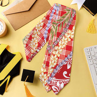 Red Palaka Hawaii Leis Graduation Stole Hawaiian-plaid Elegant Tropical Vibes - Polynesian Pride