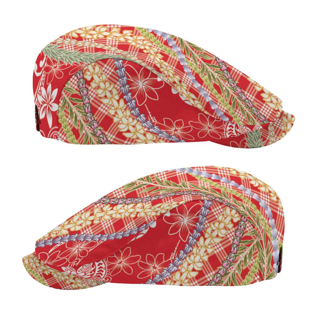 Red Palaka Hawaii Leis Jeff Hat Hawaiian-plaid Elegant Tropical Vibes - Polynesian Pride