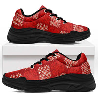 Red Palaka Quilt Hawaii Chunky Sneakers Traditional Hawaii-plaid Pattern LT14 Red - Polynesian Pride