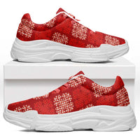 Red Palaka Quilt Hawaii Chunky Sneakers Traditional Hawaii-plaid Pattern LT14 Red - Polynesian Pride