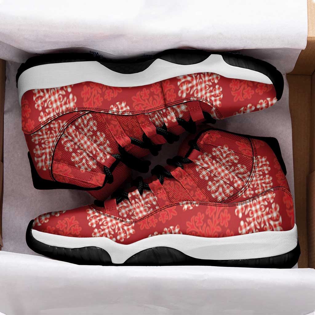 Red Palaka Quilt Hawaii Sneakers J11 Traditional Hawaii-plaid Pattern LT14 - Polynesian Pride