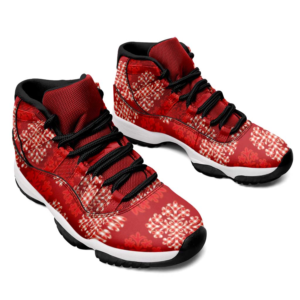 Red Palaka Quilt Hawaii Sneakers J11 Traditional Hawaii-plaid Pattern LT14 - Polynesian Pride