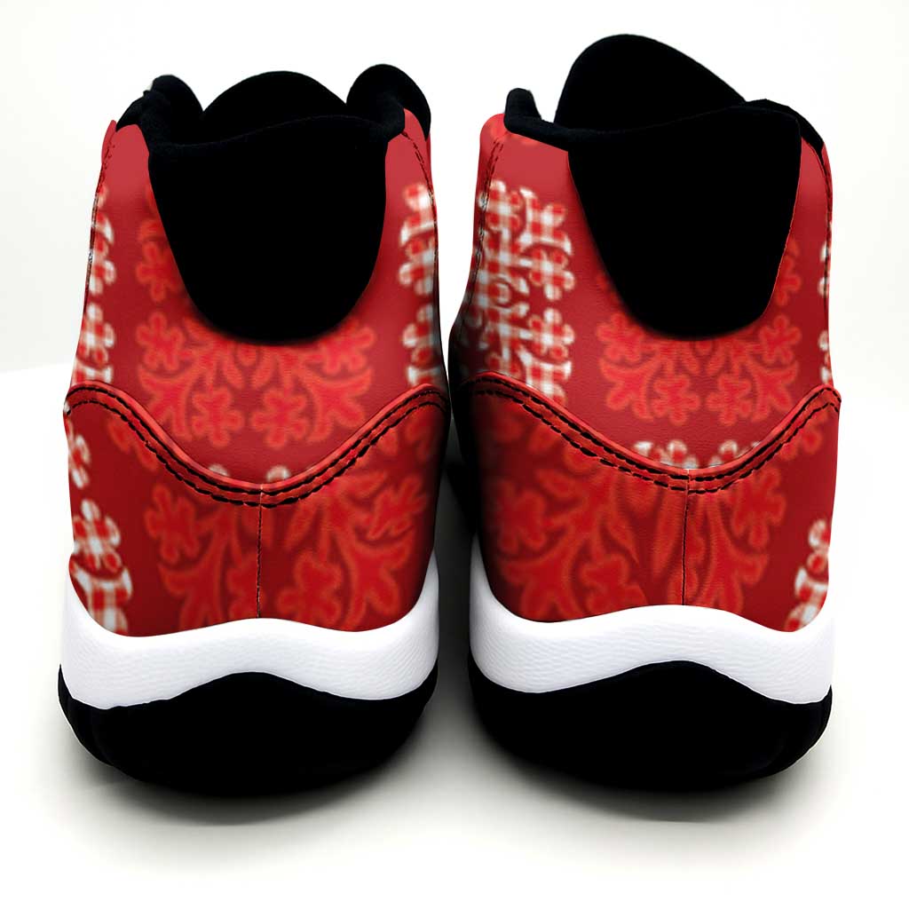 Red Palaka Quilt Hawaii Sneakers J11 Traditional Hawaii-plaid Pattern LT14 - Polynesian Pride