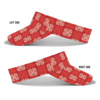 Red Palaka Quilt Hawaii Sun Visor Cap Traditional Hawaii-plaid Pattern