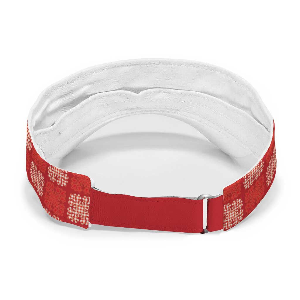 Red Palaka Quilt Hawaii Sun Visor Cap Traditional Hawaii-plaid Pattern