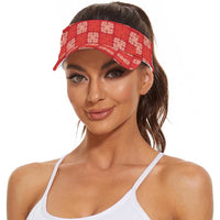 Red Palaka Quilt Hawaii Sun Visor Cap Traditional Hawaii-plaid Pattern