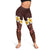 Red Polynesia Leggings Plumeria Tropical Leaves With Galaxy Polynesian Art - Polynesian Pride
