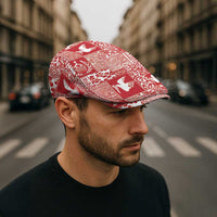 Red Tonga Kilisimasi Fiefia Jeff Hat Pacific Patchwork Xmas Vibes - Polynesian Pride