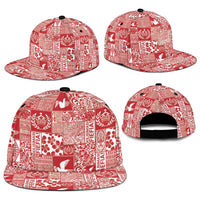 Red Tonga Kilisimasi Fiefia Snapback Cap Pacific Patchwork Xmas Vibes - Polynesian Pride