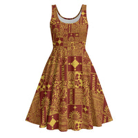 Rotuma Faiakse'ea 'e Kirisimasi Midi Dress Pacific Patchwork Xmas Vibes - Polynesian Pride