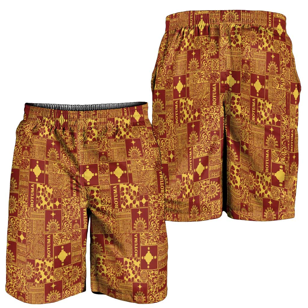 Rotuma Faiakse'ea 'e Kirisimasi Shorts for Men Pacific Patchwork Xmas Vibes - Polynesian Pride