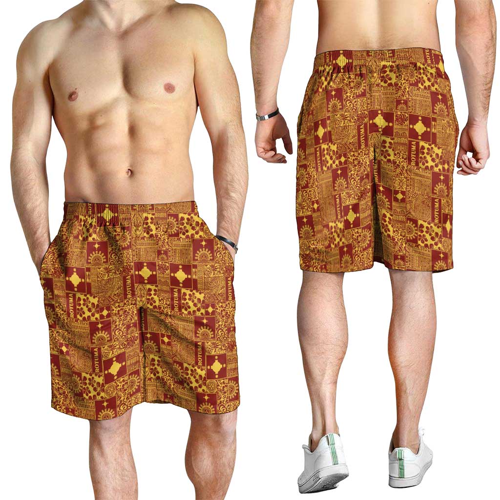 Rotuma Faiakse'ea 'e Kirisimasi Shorts for Men Pacific Patchwork Xmas Vibes - Polynesian Pride