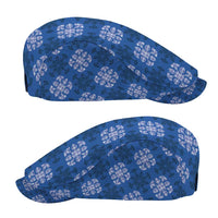 Royal Blue Hawaiian Quilt Jeff Hat Hawaii Pineapple Monstera Palaka Motifs - Polynesian Pride