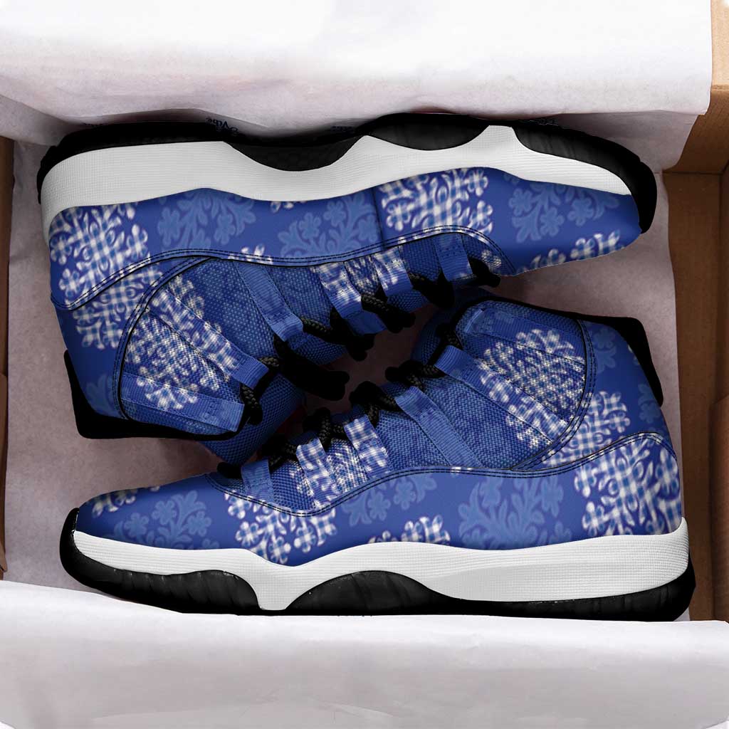 Royal Blue Palaka Quilt Hawaii Sneakers J11 Traditional Hawaii-plaid Pattern LT14 - Polynesian Pride