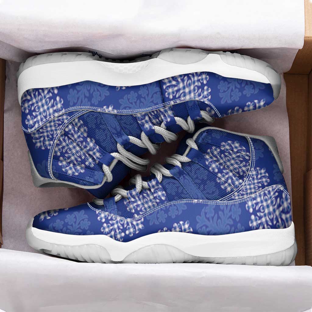 Royal Blue Palaka Quilt Hawaii Sneakers J11 Traditional Hawaii-plaid Pattern LT14 - Polynesian Pride