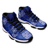 Royal Blue Palaka Quilt Hawaii Sneakers J11 Traditional Hawaii-plaid Pattern LT14 - Polynesian Pride