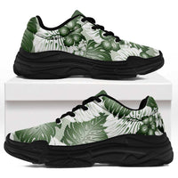 Sage Green Aloha Hawaii Chunky Sneakers Monstera Hibiscus Plumeria Seamless Vibes LT14 Sage Green - Polynesian Pride