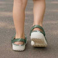 Sage Green Kuki Airani Tapakau Clogs Shoes Tribal Anchor Mix Tiare