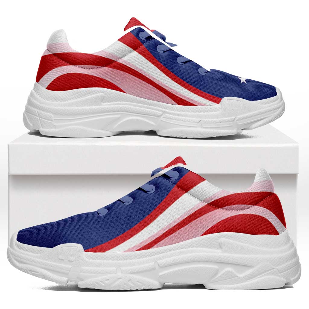 Samoa Chunky Sneakers Flag-Inspired Curve Style