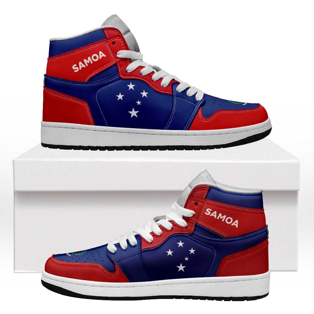 Samoa High Sneakers AJ1 Coat Of Arms Flag Inspired