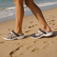 Samoa Siapo Elegant Clogs Shoes Hibiscus Chocolate Brown Motifs - Polynesian Pride